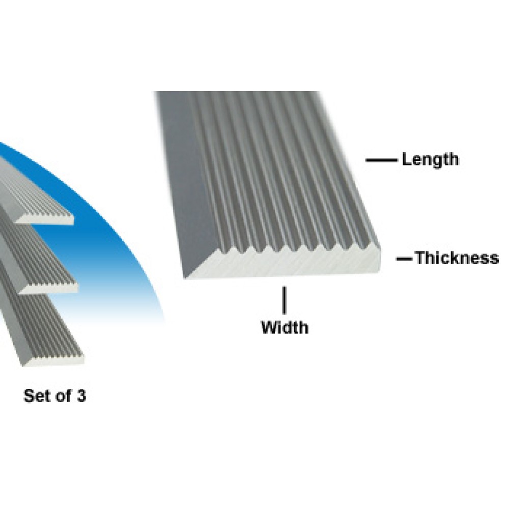 15-1/2" x 0.7" x 1/8" V2-HSS Corrugated Planer Knife Set of 3 - Fits RBI Model 616 Corrugated Planer