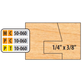 Freeborn PC-10-060-501-E Cope & Pattern Eased Edge 1/4" x 1/2" chamfer style set