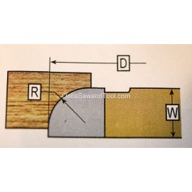 LRH K-1412 shaper cutter molder 1/4" radius quarter round convex 3/4"