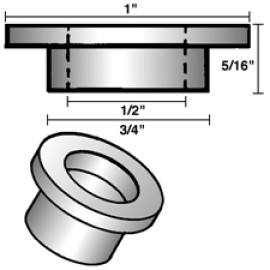 T-Bushing 3/4" O.D. x 1/2" I.D.