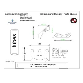 WM 84 Williams and Hussey shop fox molder Top knives with template