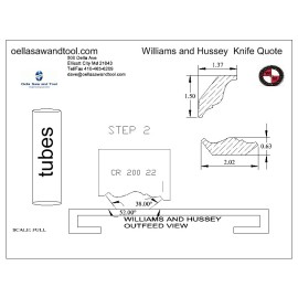 Williams and Hussey shop fox molder knives 2" Crown with template CR 350 24